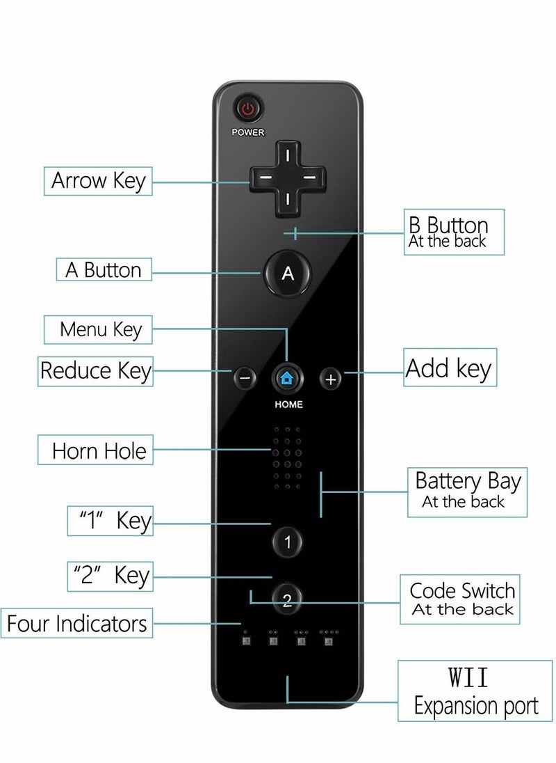 Generic - Controllers for Wii and Wii U, NC Remote Controller with and Nunchaku Controller Replacement, Including Wii Remote Controller and Wii Nunchucks, with Silicone Case and Wrist Strap - Image 1