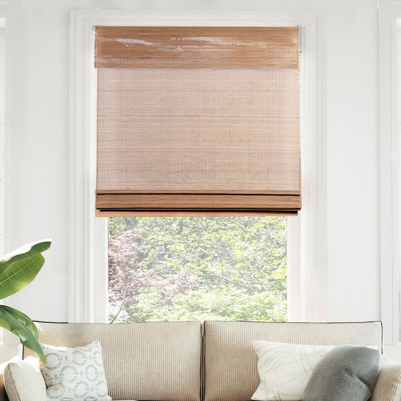 CHICOLOGY Bamboo Roman Shades Smart Choice EcoFriendly Light Filtering Blinds for Windows Premium Quality Ideal for Home Acorn 36W X 64H
