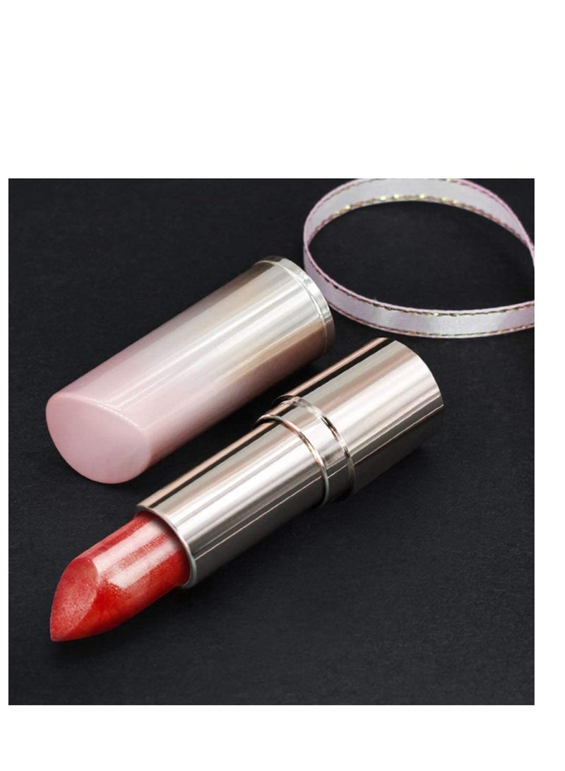 SYOSI 10Pcs DIY Empty Lipstick Tubes, DIY Lip Balm Round Refillable Container Packing ABS Cosmetic Tool Bottle, Pink and Golden Gradient - Image 4