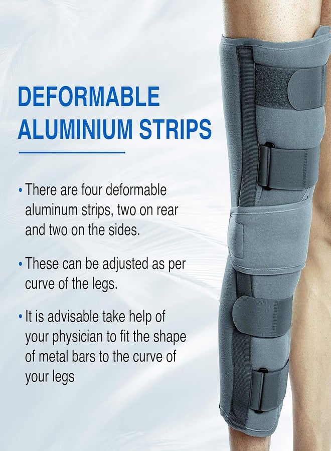 KUDIZE Knee Immobilizer Brace for Knee support for dislocation injuries ligament tear wraparound knee stabilizer splint for men & women (MEDIUM) - Image 3