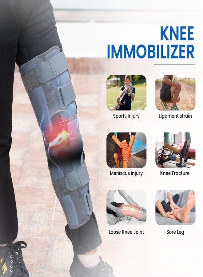 KUDIZE Knee Immobilizer Brace for Knee support for dislocation injuries ligament tear wraparound knee stabilizer splint for men & women (MEDIUM) - Image 5