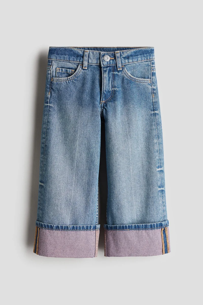 اتش اند ام جينز بطول الكاحل وساق واسعة