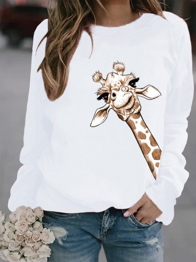 2024 Amazon wish ebay AliExpress cross-border independent station womens animal European and American printed crew neck vests white without cap