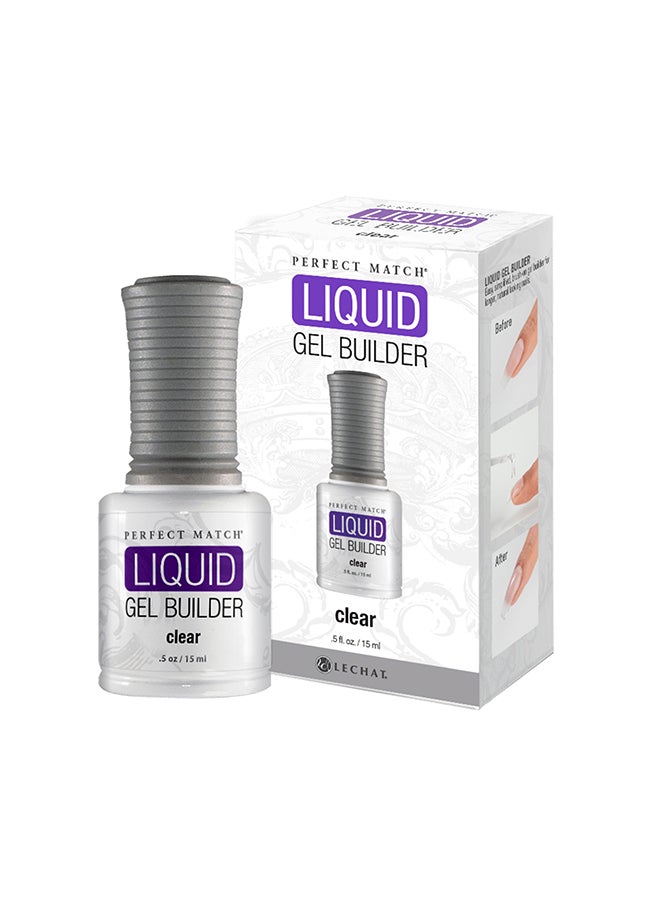 Lechat Gel Liquid Clear Builder Gel To Use With Nail Gel Polish UV LED Soak Off 15ml LGB01