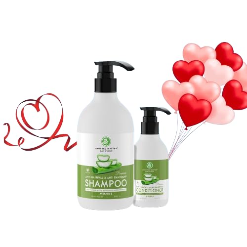 Ayurved master Presented Valentine Special Combo Kit For Hair Care Anti Dandruff Anti Hair Fall Alovera shampoo 500 ml Silky Smoothy shiny Aloevera Hair Conditioner 150 ml - Image 1