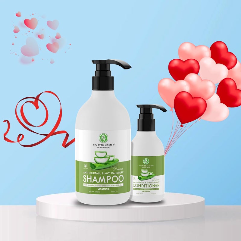 Ayurved master Presented Valentine Special Combo Kit For Hair Care Anti Dandruff Anti Hair Fall Alovera shampoo 500 ml Silky Smoothy shiny Aloevera Hair Conditioner 150 ml - Image 4
