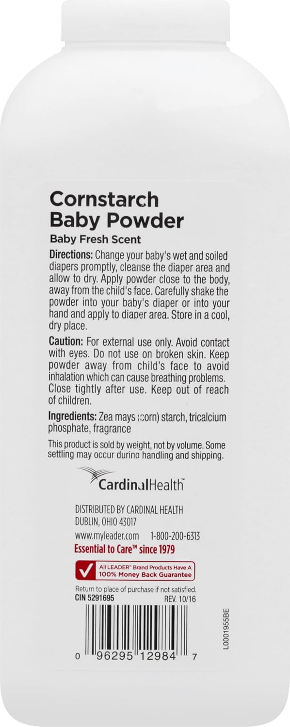 Leader بودرة الأطفال من LEADER المصنوعة من نشا الذرة مستخلصات طبيعية من نشا الذرة الألوة فيرا فيتامين E مضادة للحساسية تترك البشرة ناعمة وطرية برائحة منعشة للأطفال 15 أونصة - Image 2