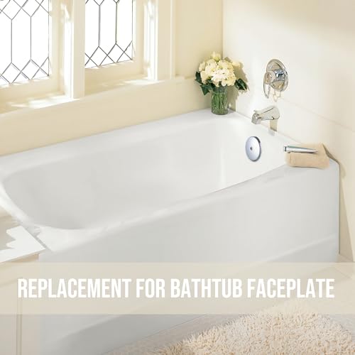 UNI-DRAIN Bathtub Drain Overflow Face Plate One/Single Hole Matching 3 Screws Tub Drain Overflow Plate (Chrome) - Image 2