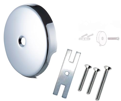 UNI-DRAIN Bathtub Drain Overflow Face Plate One/Single Hole Matching 3 Screws Tub Drain Overflow Plate (Chrome) - Image 1