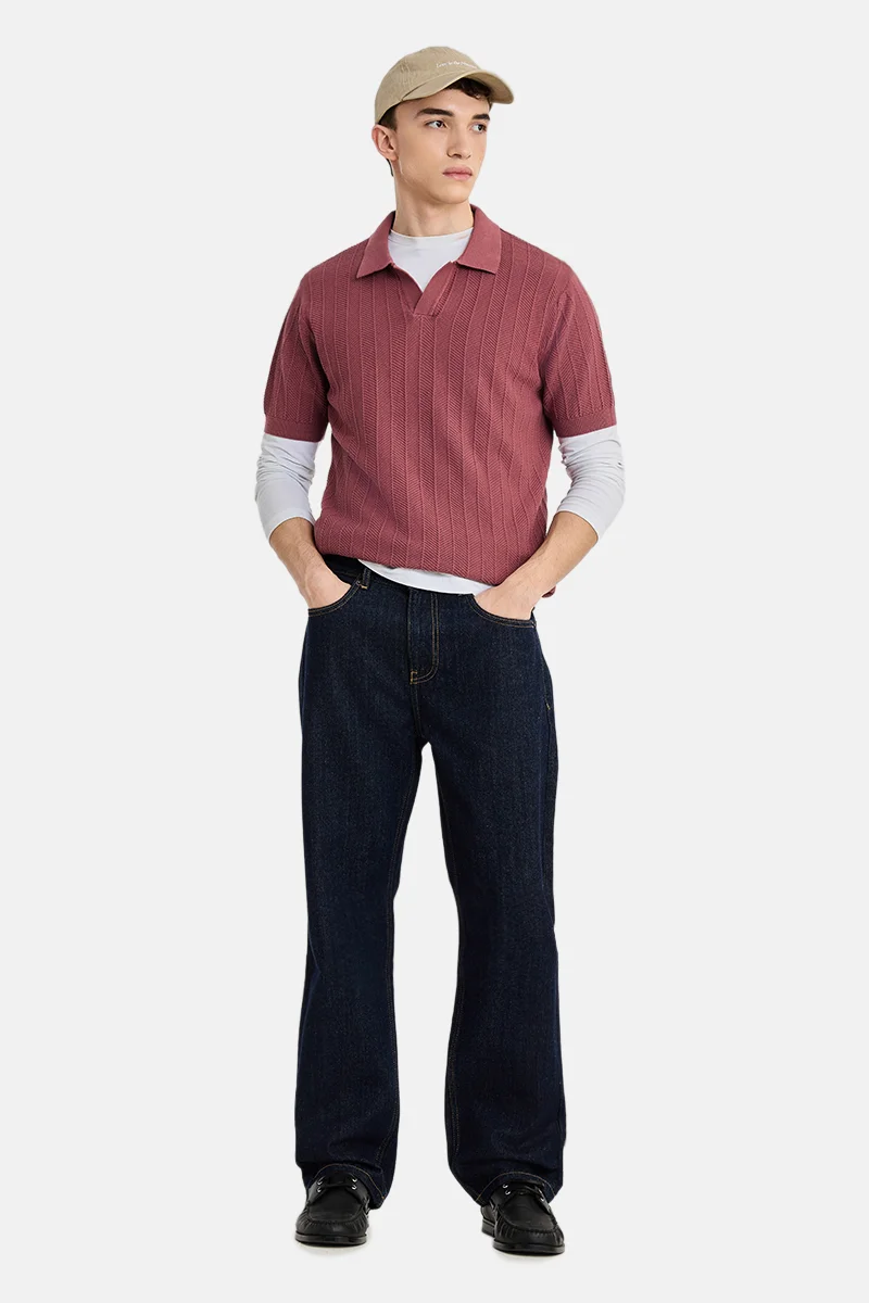 سنيتش Indigo Solid Straight Fit Casual Jeans