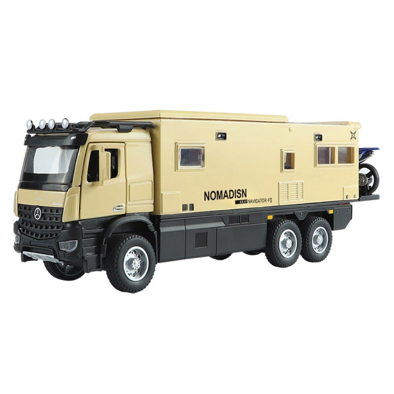 1:24 Nomad Forest RV Alloy Model Toy with Sound and Light Yellow - Image 1