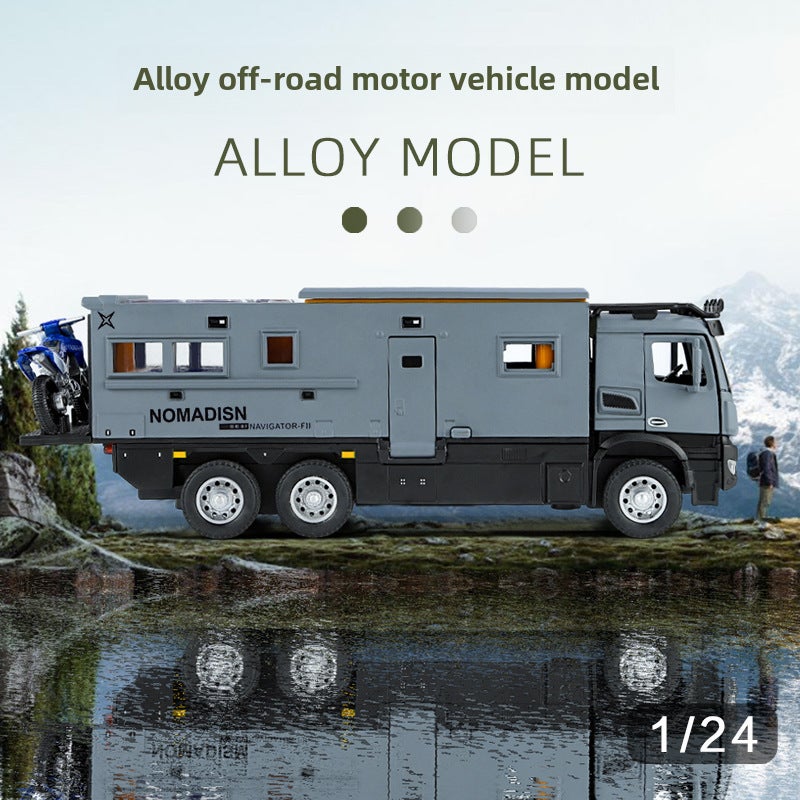 1:24 Nomad Forest RV Alloy Model Toy with Sound and Light Yellow - Image 5