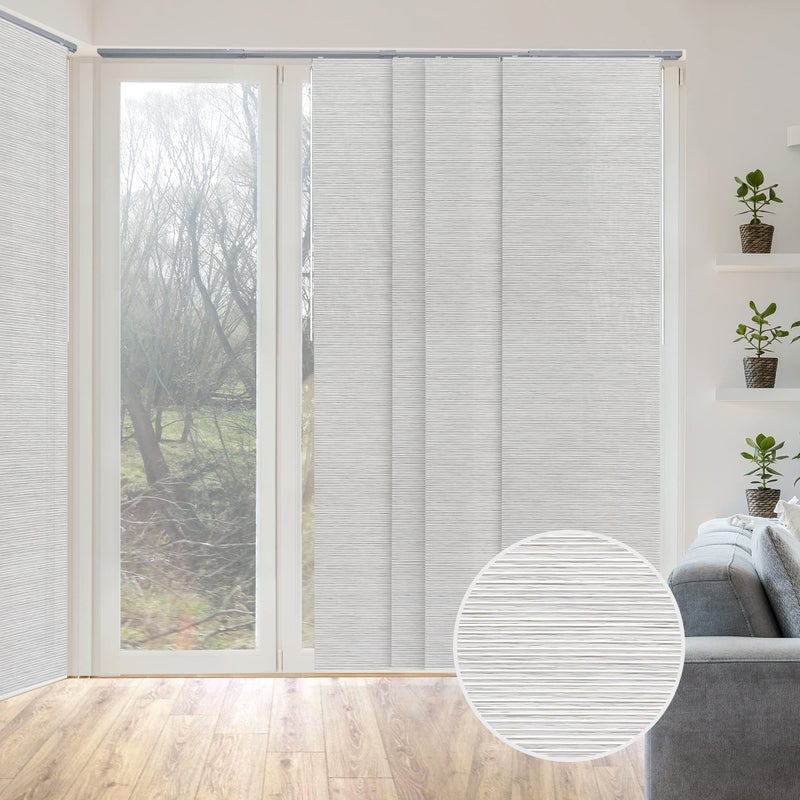 GoDear Design GoDear Design Adjustable Vertical Blinds for Patio Doors Panel Track Blinds for Windows and Room Dividers Extendable Track from 458 to 86 W Trimmable Panel Curtains Up to 96 H Marble 