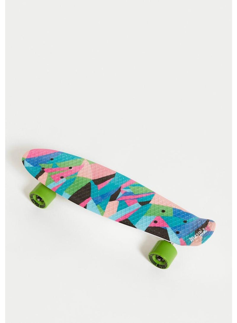 Meteor x Whistle Mini Cruiser Skateboard with ABEC-7 Bearings, Clear Deck & Green Wheels - Image 4