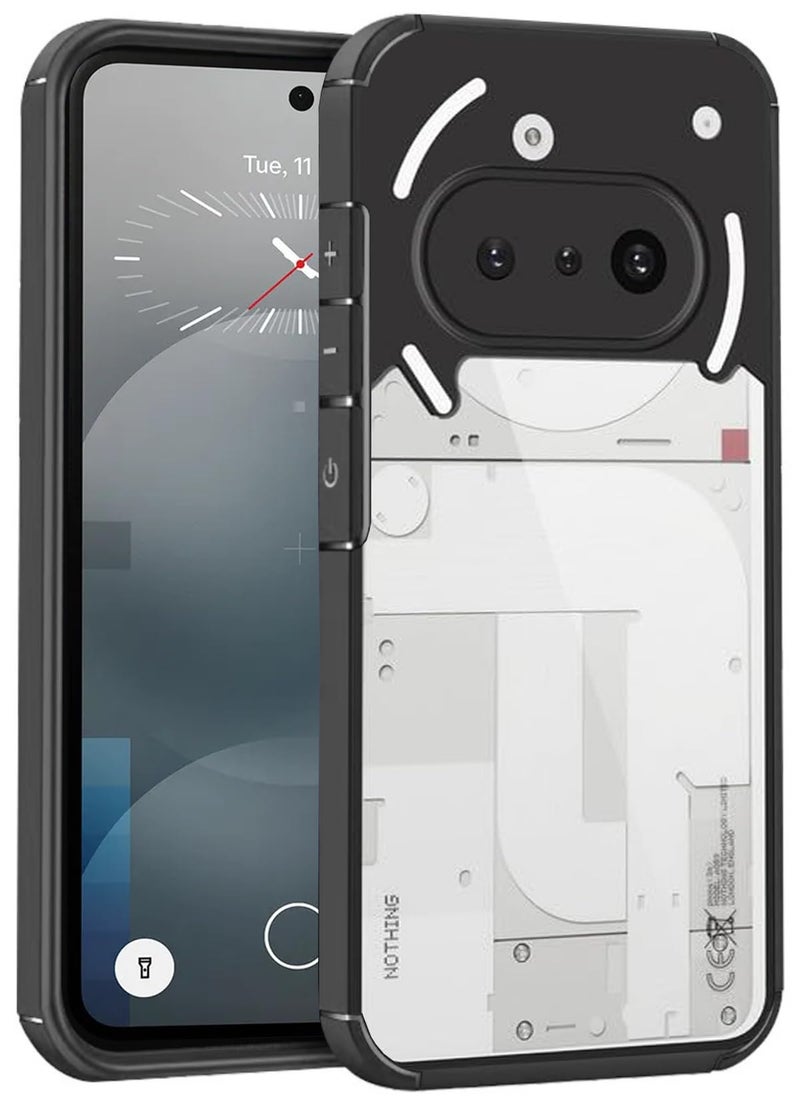 SHINESTAR Ultra Slim Transparent Back Cover for Nothing Phone 3A 5G | Non-Yellowing Acrylic Hard Back & Soft TPU Bumper | Slim Shockproof Protective Case – Black - Image 5