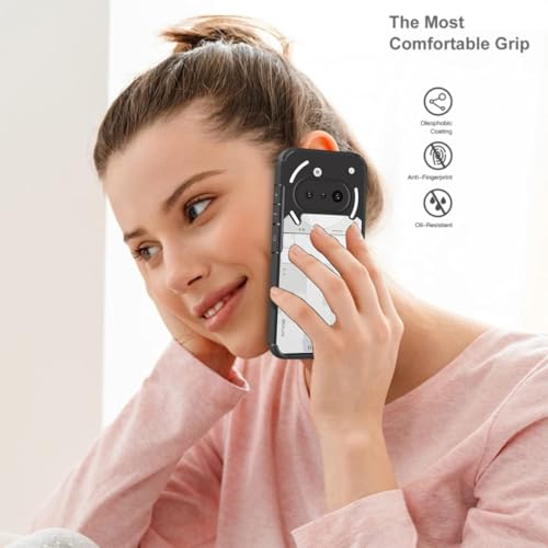 SHINESTAR Ultra Slim Transparent Back Cover for Nothing Phone 3A 5G | Non-Yellowing Acrylic Hard Back & Soft TPU Bumper | Slim Shockproof Protective Case – Black - Image 3