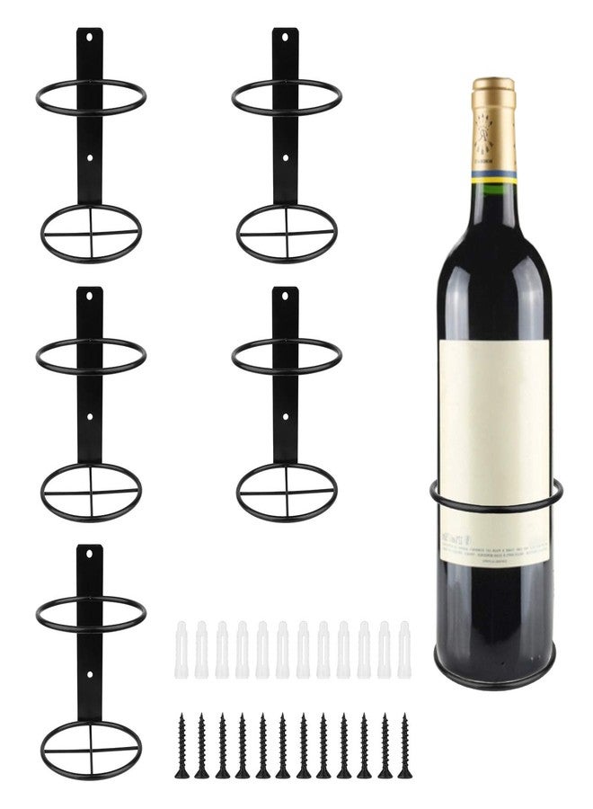 Yimerlen Spiral Wine Wall Holder, 6 Pack Wall Mounted Wine Rack, Metal Wine Bottle Display Holder for Wine Storage Wall Wine Theme Decor, Black (Upward Style) - Image 2