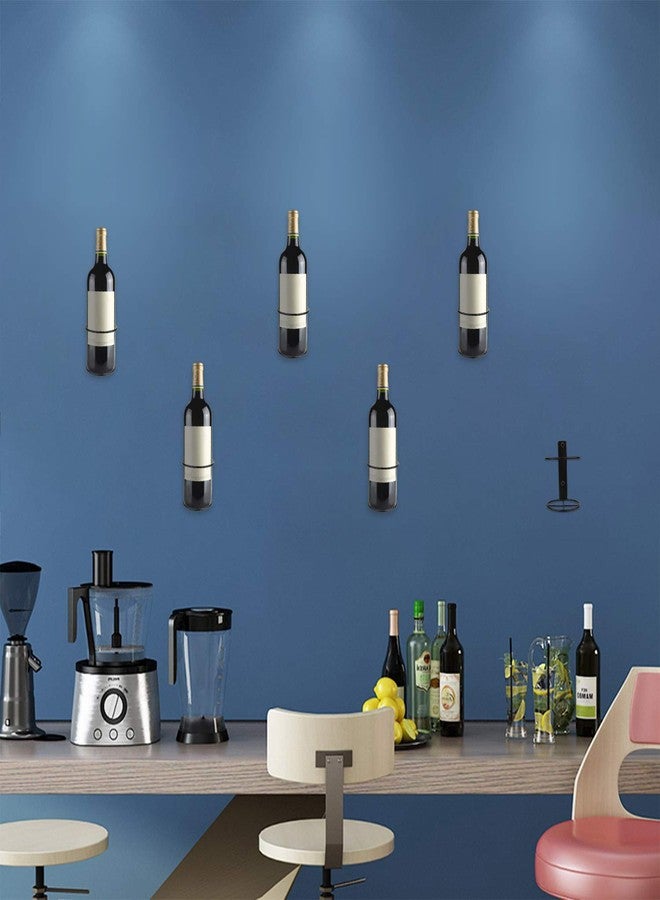 Yimerlen Spiral Wine Wall Holder, 6 Pack Wall Mounted Wine Rack, Metal Wine Bottle Display Holder for Wine Storage Wall Wine Theme Decor, Black (Upward Style) - Image 5