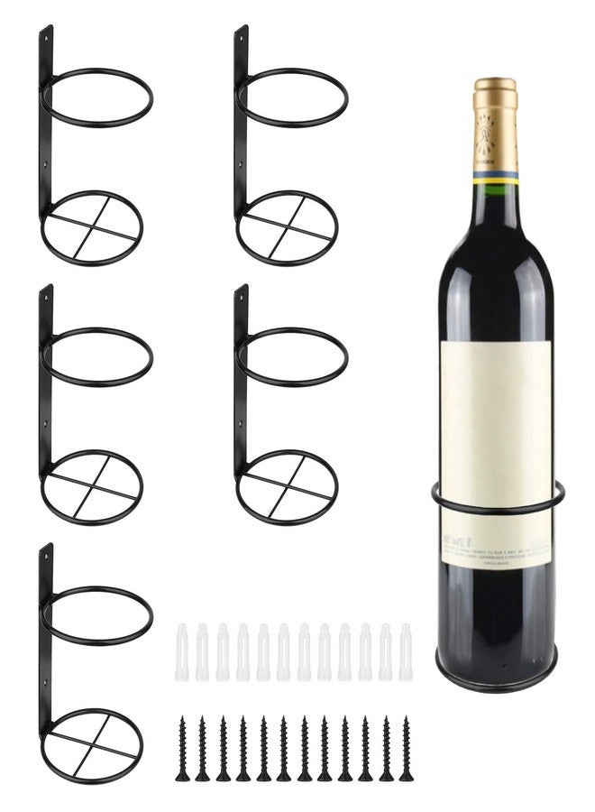 Yimerlen Spiral Wine Wall Holder, 6 Pack Wall Mounted Wine Rack, Metal Wine Bottle Display Holder for Wine Storage Wall Wine Theme Decor, Black (Upward Style) - Image 1