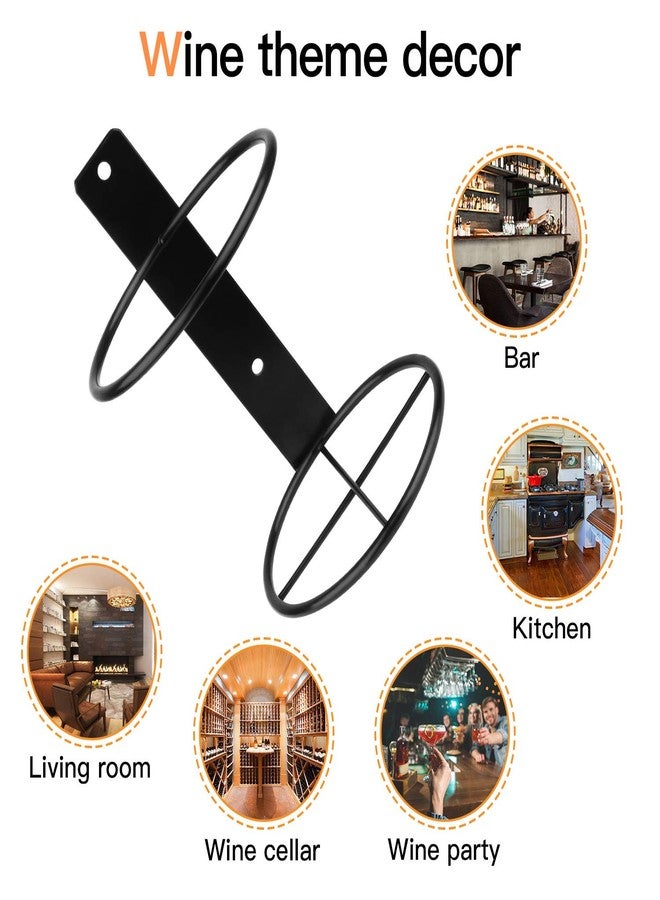 Yimerlen Spiral Wine Wall Holder, 6 Pack Wall Mounted Wine Rack, Metal Wine Bottle Display Holder for Wine Storage Wall Wine Theme Decor, Black (Upward Style) - Image 4