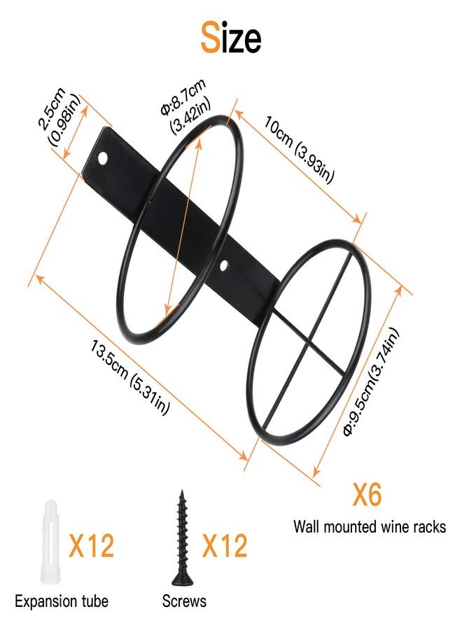 Yimerlen Spiral Wine Wall Holder, 6 Pack Wall Mounted Wine Rack, Metal Wine Bottle Display Holder for Wine Storage Wall Wine Theme Decor, Black (Upward Style) - Image 3