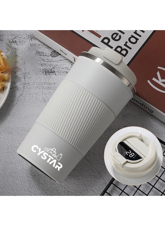 CYSTAR Travel Coffee Mug 510ML/17oz With LED Temperature Display Stainless Steel Vacuum Ice and Hot Drinks Insulated Tumbler for Home Office Outdoor Works Car White - Image 1