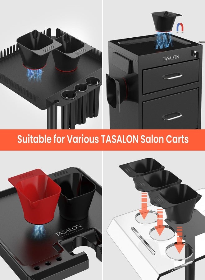 TASALON 2 Piece Magnetic Plastic Hair Dye Mixing Bowls Set, Beauty Salon and Barber Styling Bowls for Hairstylists, Black - Image 3