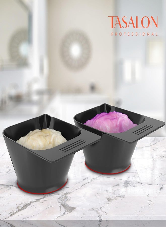 TASALON 2 Piece Magnetic Plastic Hair Dye Mixing Bowls Set, Beauty Salon and Barber Styling Bowls for Hairstylists, Black - Image 4