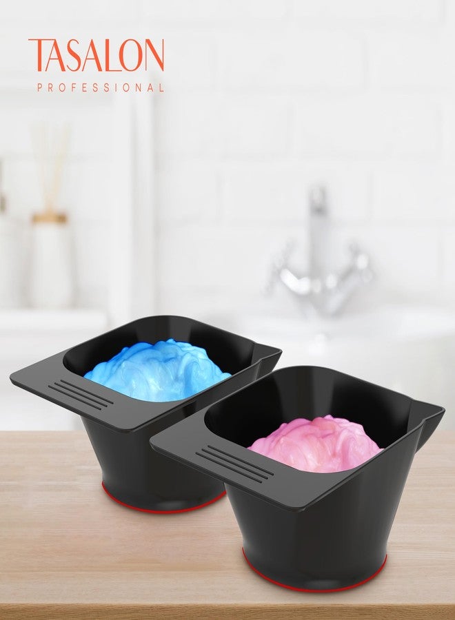 TASALON 2 Piece Magnetic Plastic Hair Dye Mixing Bowls Set, Beauty Salon and Barber Styling Bowls for Hairstylists, Black - Image 5