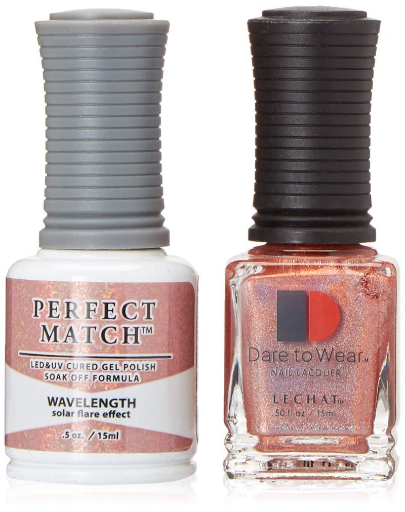 LeChat - Perfect Match Spectra Gel Polish - Wavelength - Terracotta Red Holographic Glitter - (0.5 Ounce) - Easy Application - Includes Bonus Nail Lacquer Bottle - Image 1