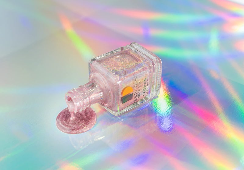 LeChat - Perfect Match Spectra Gel Polish - Wavelength - Terracotta Red Holographic Glitter - (0.5 Ounce) - Easy Application - Includes Bonus Nail Lacquer Bottle - Image 5