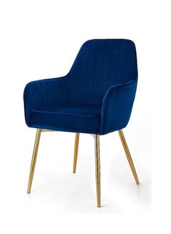 Wooden Twist Wooden Twist Velour Modern Cafe Dining Chair Metal Legs  - Image 3
