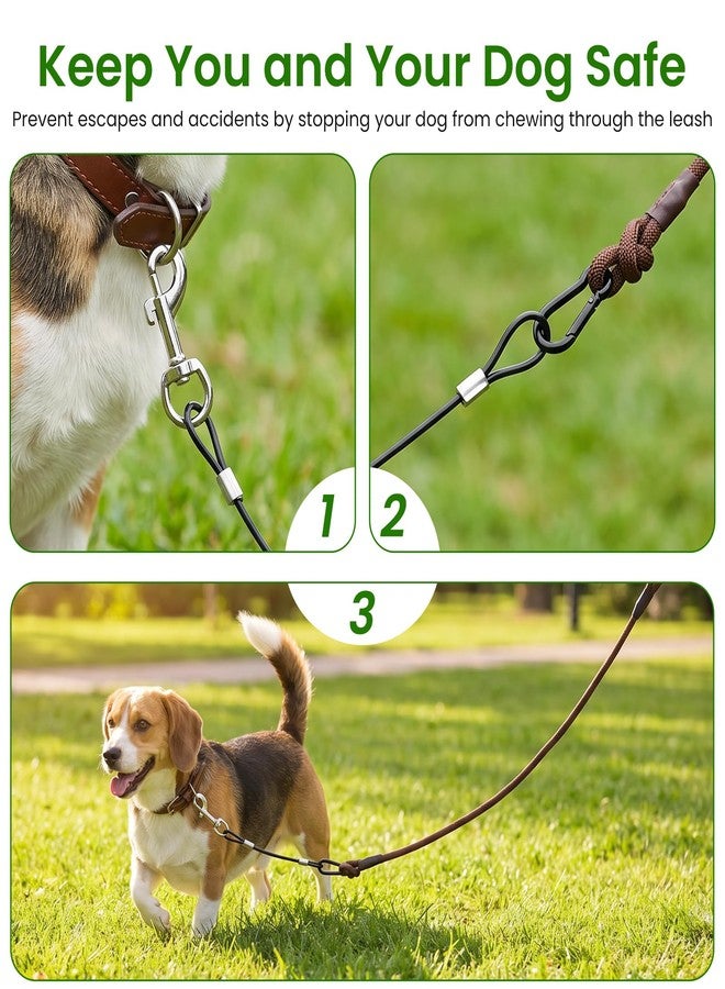 ValueBargain 2 Pack Chew Proof Dog Leash Extension, 20 Inch Metal Cable Tether with Swivel Snap Hook, Heavy Duty Anti-Tangle Bungee Leash for Small, Medium Dogs, Puppy Training (Black) - Image 5