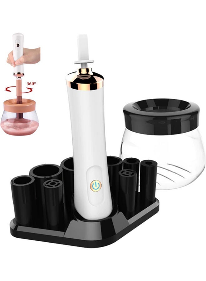NIBEMINENT Electric Makeup Brush Cleaner And Dryer Set White - Image 1