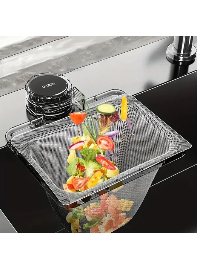 No Drill Detachable Kitchen Sink Filter Rack Movable 100 Pcs Disposable Strainer Mesh Filters Leftovers Remnants Residue Waste Anti Blocking Drainage Strainer For Sink Side - Image 1