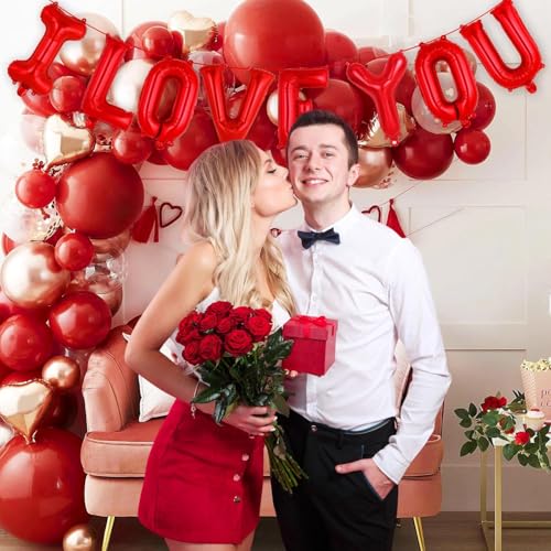AMFIN® 16 Inch Alphabet Letter I Love You Red Foil Balloon for Part Decoration, Wedding, Engagement, Valentine - (Red) - Image 4