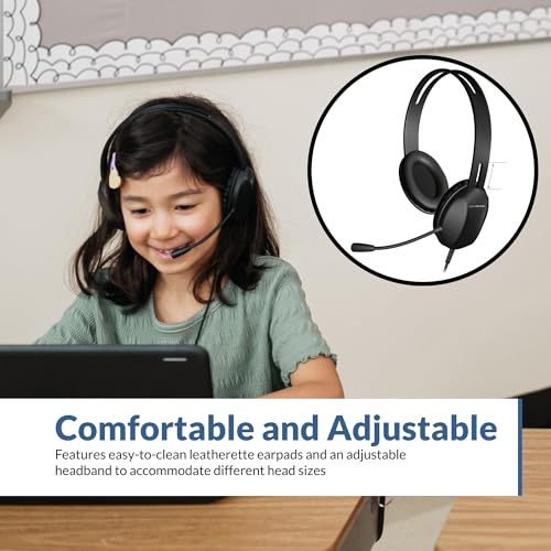Cyber Acoustics Stereo PC Headset (AC-4000), 3.5mm Connection, Noise Canceling Microphone for PC, Mac and, Tablets, Perfect for Classroom or Home - Image 2