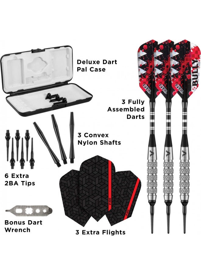 Viper Bully 80% Tungsten Soft Tip Darts with Storage/Travel Case, Coarse Knurling, 18 Grams