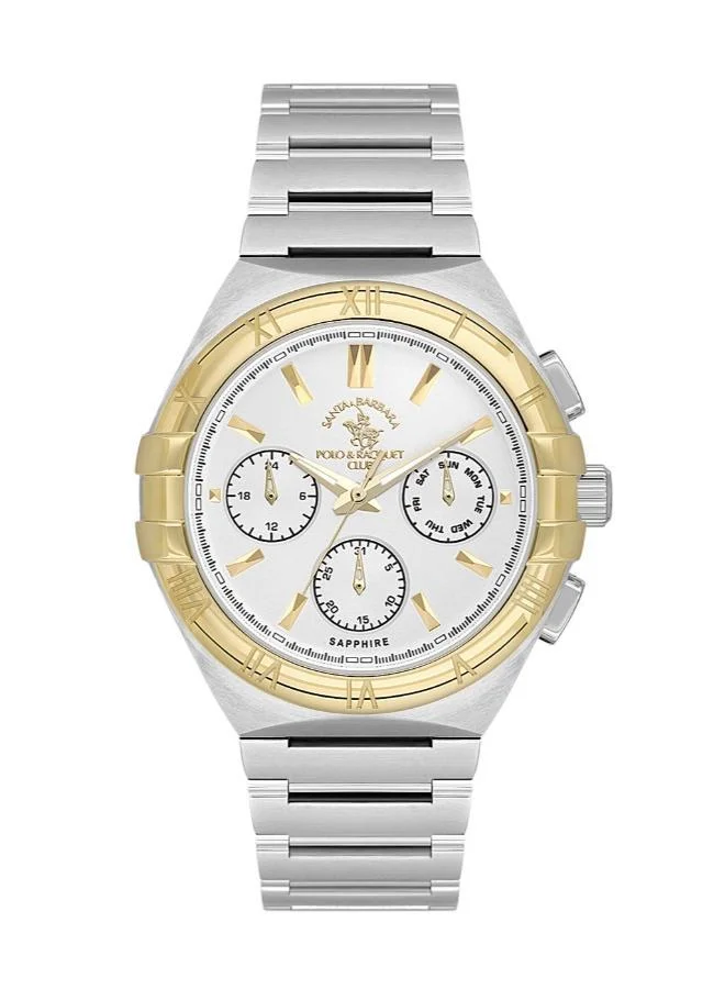 SANTA BARBARA POLO & RACQUET CLUB Santa Barbara Polo & Racquet Club - Luxury Men's Watch | Stainless Steel Band with Steel Case | Analog | Round Dial | Sapphire Glass | Japanese Quartz | Water Resistance 50 Meters