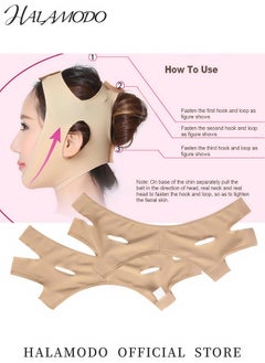 Generic Facial Lifting Slimming Belt Face Cheek V Shape Up Thin Mask Strap for Daily Use Face Line Smooth Breathable Compression Double Chin Reduce Bandage for Face Slimmer and Jowl Tightening  - Image 3