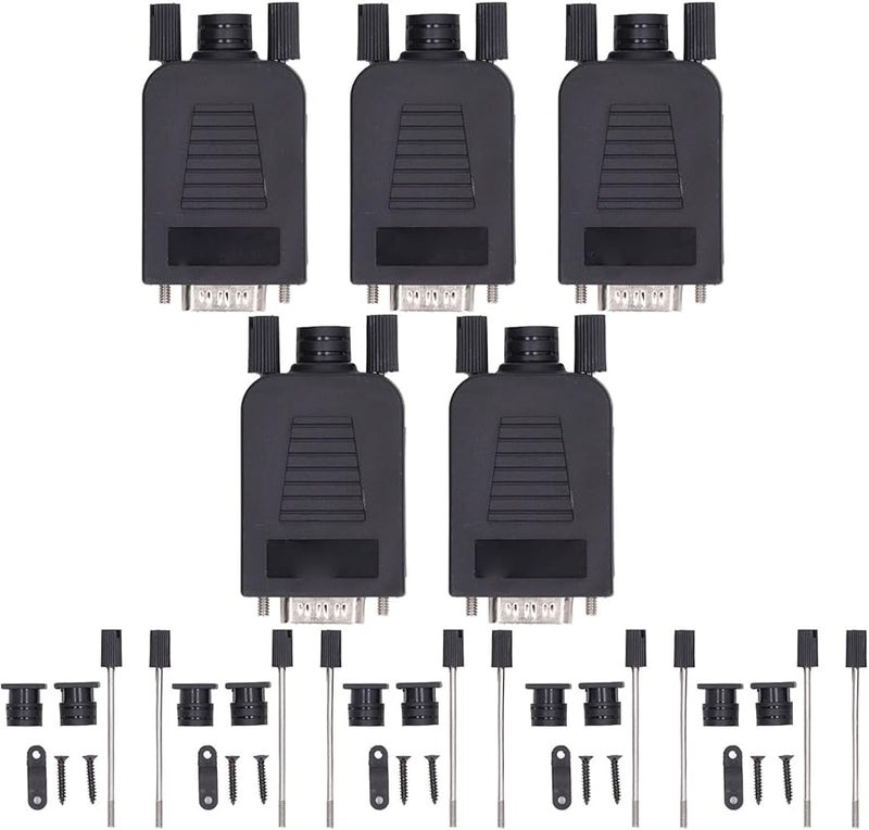 DB9 Male Adapter Set 5 Pack PP Material Serial Port Connector with Mounting Hardware - Image 4