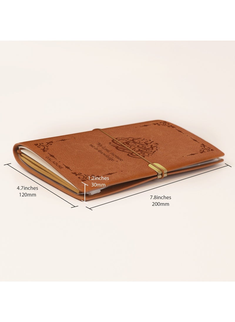 GALADUNE Leather Journal, Islamic Style Journal, Good for School Notes, Travel, Business, Quran Calligraphy Pattern  - Image 3