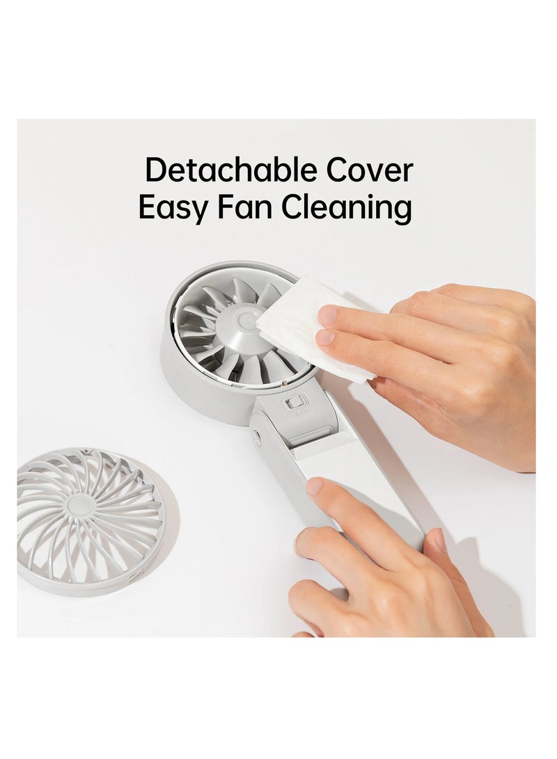 جيسيو لايف مروحة يد جيسولايف Life7، بطارية 5000 مللي أمبير/ساعة، 5 سرعات - رمادي - Image 4