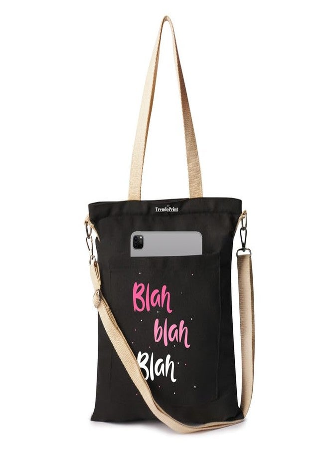 TrendoPrint Women's Girls Cross Body Sling Bag with Extra Front Pocket, College Bag for Girls, 100% Organic Cotton Tote Bag for Shopping, Travel & Beach (SB02), Multicolour - Image 2