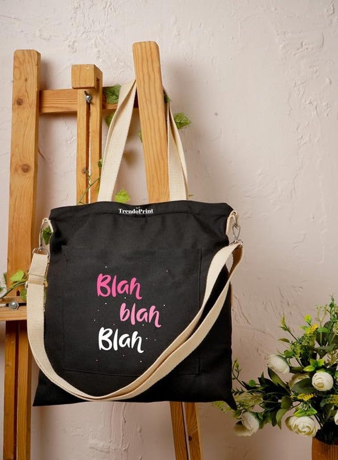 TrendoPrint Women's Girls Cross Body Sling Bag with Extra Front Pocket, College Bag for Girls, 100% Organic Cotton Tote Bag for Shopping, Travel & Beach (SB02), Multicolour - Image 4