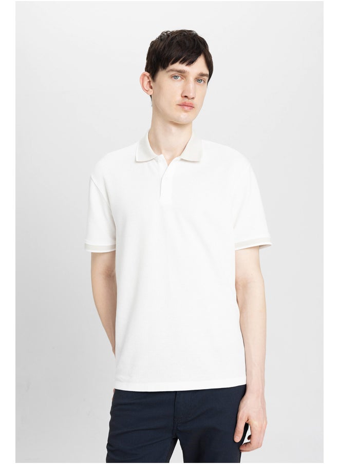 Man Regular Fit Knitted Polo T-Shirt