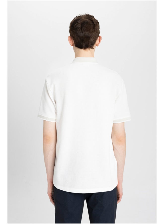 Man Regular Fit Knitted Polo T-Shirt