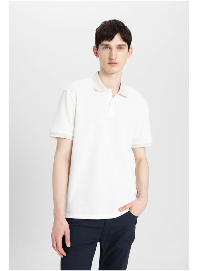 Man Regular Fit Knitted Polo T-Shirt