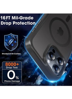 SNBFA Case for iPhone 16 Pro Max, Compatible with MagSafe Shockproof Protection Cover, Translucent Matte Phone Case with Strong Magnet, Slim Case for iPhone16 Pro Max(2024)(Black)  - Image 4