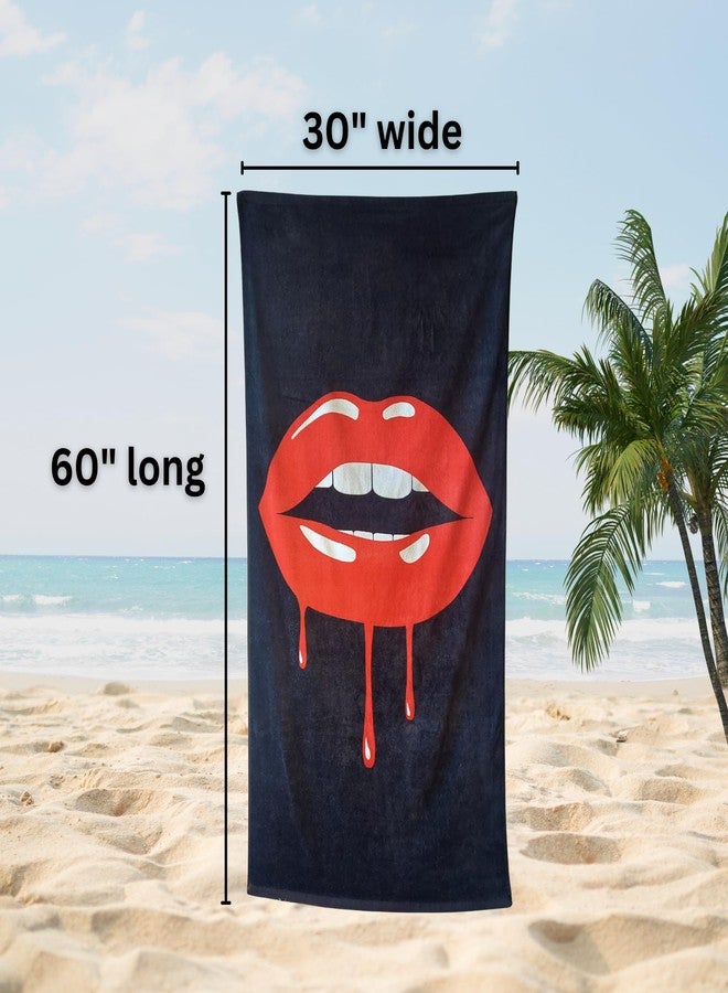 Island Gear منشفة شاطئ بتصميم قبلة مثيرة 30 × 60 بوصة - مصنوعة من قطن فيلور 100%، ماصة، سريعة الجفاف، سهلة الحمل، مثالية لعطلة الربيع، أو الإجازات، أو الشاطئ، أو حمام السباحة، أو حمامات الشمس - خفيفة الوزن وصغيرة الحجم - هدية مميزة ومرحة - Image 2
